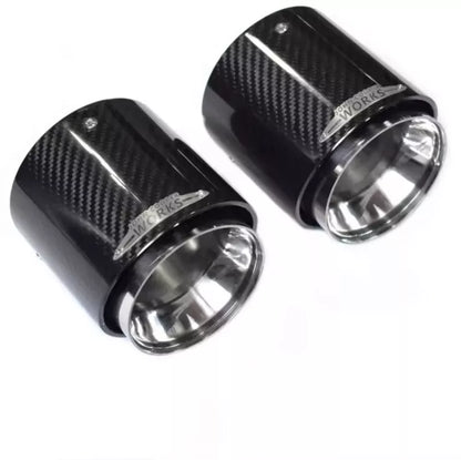 MINI JCW STYLE EXHAUST TIP CARBON FIBRE GLOSS F54 F55 F56 F57 F60  (Single Tip)