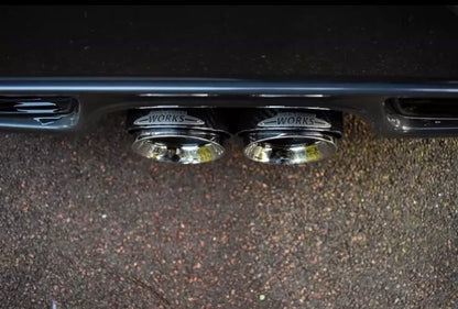 MINI JCW STYLE EXHAUST TIPS (PAIR) CARBON FIBRE GLOSS F54 F55 F56 F57 F60 UK