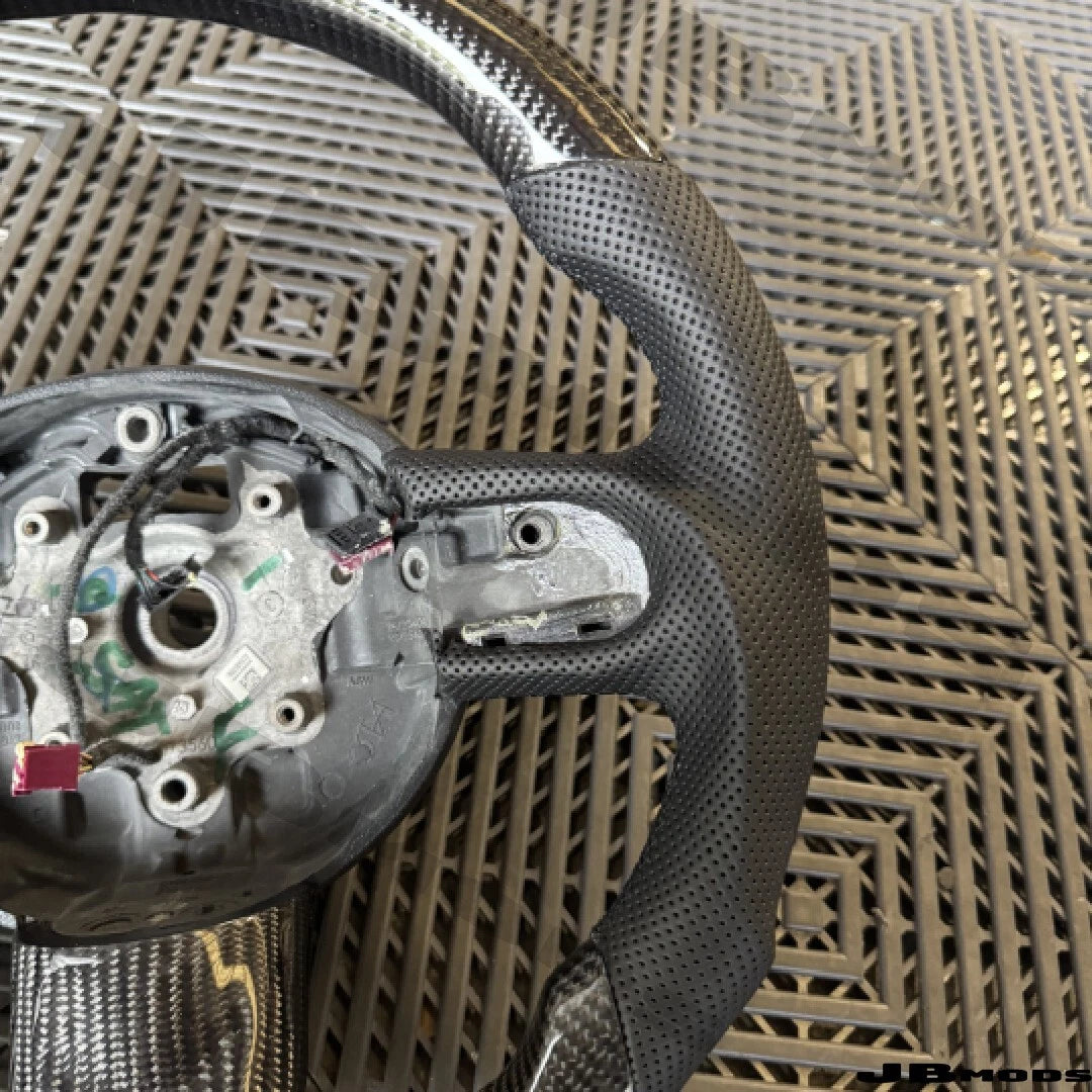 MINI Gen 2 R56 Carbon Perforated Leather Flat Bottom Steering Wheel