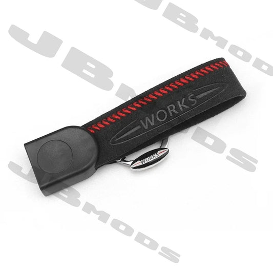 Mini Gen 3 JCW Pro Style Suede Keychain Key Ring Fob Lanyard F54 F55 F56 F57 F60