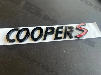 MINI Gloss Black Cooper S Rear Badge For R53 R56 F56 R55 R52 R57 R58 R59 R60 F55