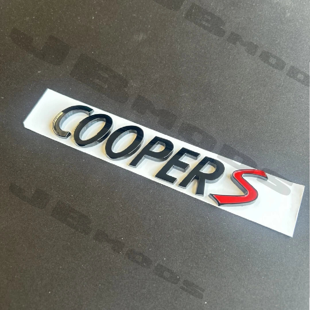 MINI Gloss Black Cooper S Rear Badge For R53 R56 F56 R55 R52 R57 R58 R59 R60 F55