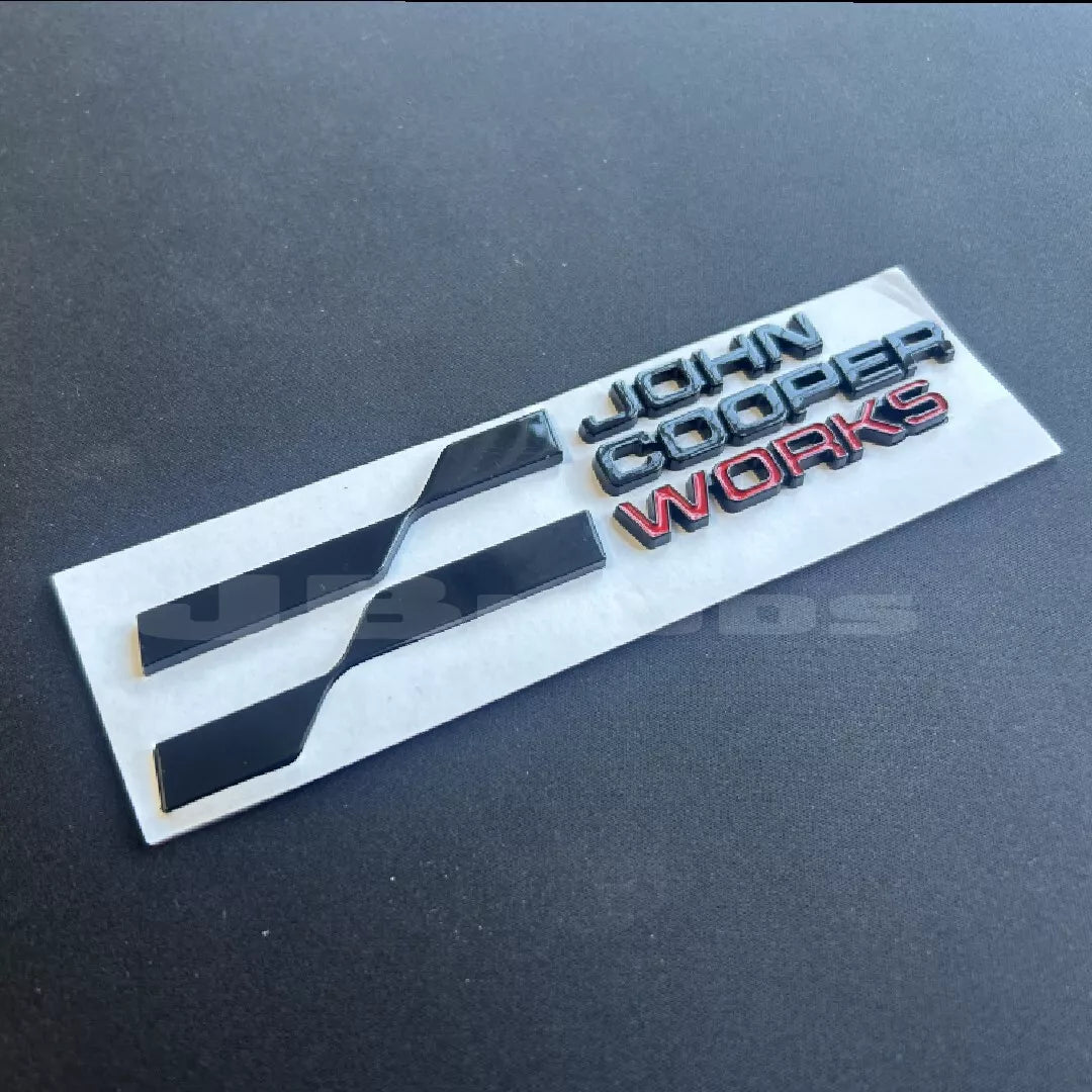 New LCI2 Style MINI John Cooper Works Badge Rear JCW Gloss Black Red F56 F66