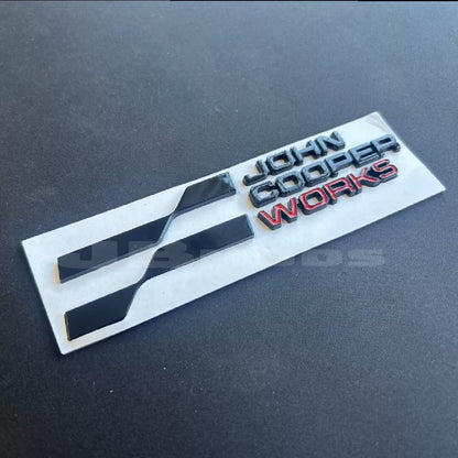 New LCI2 Style MINI John Cooper Works Badge Rear JCW Gloss Black Red F56 F66