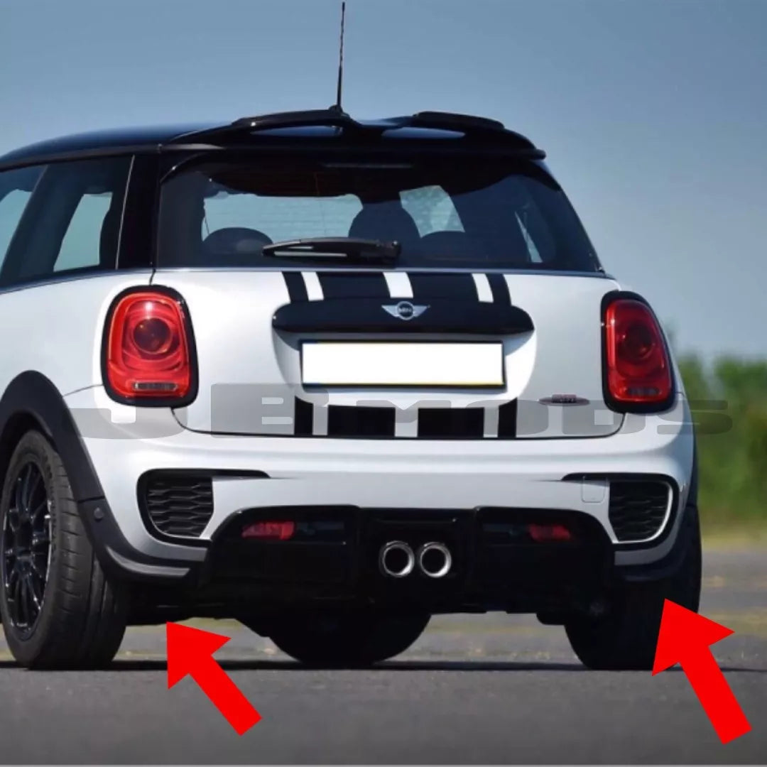 F56 Mini Cooper S Rear  JCW Pro Splitters 2014-2021 Pair with Parking sensor PDC