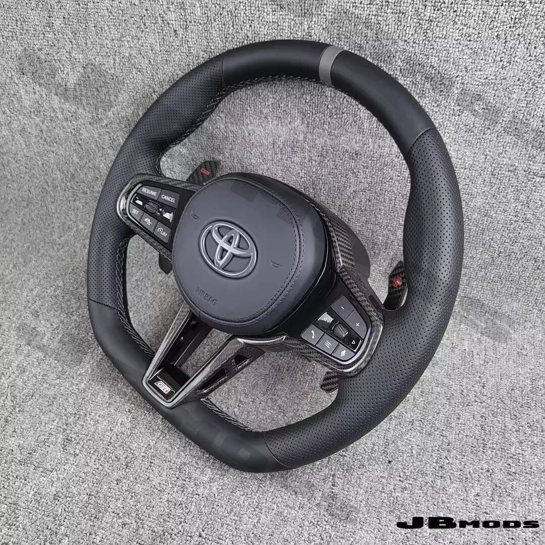 Toyota A90 Supra G8x M Style Perforated Leather  Steering Wheel Carbon Paddles