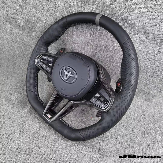 Toyota A90 Supra G8x M Style Perforated Leather  Steering Wheel Carbon Paddles