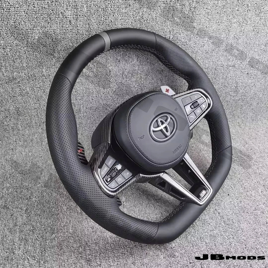 Toyota A90 Supra G8x M Style Perforated Leather  Steering Wheel Carbon Paddles