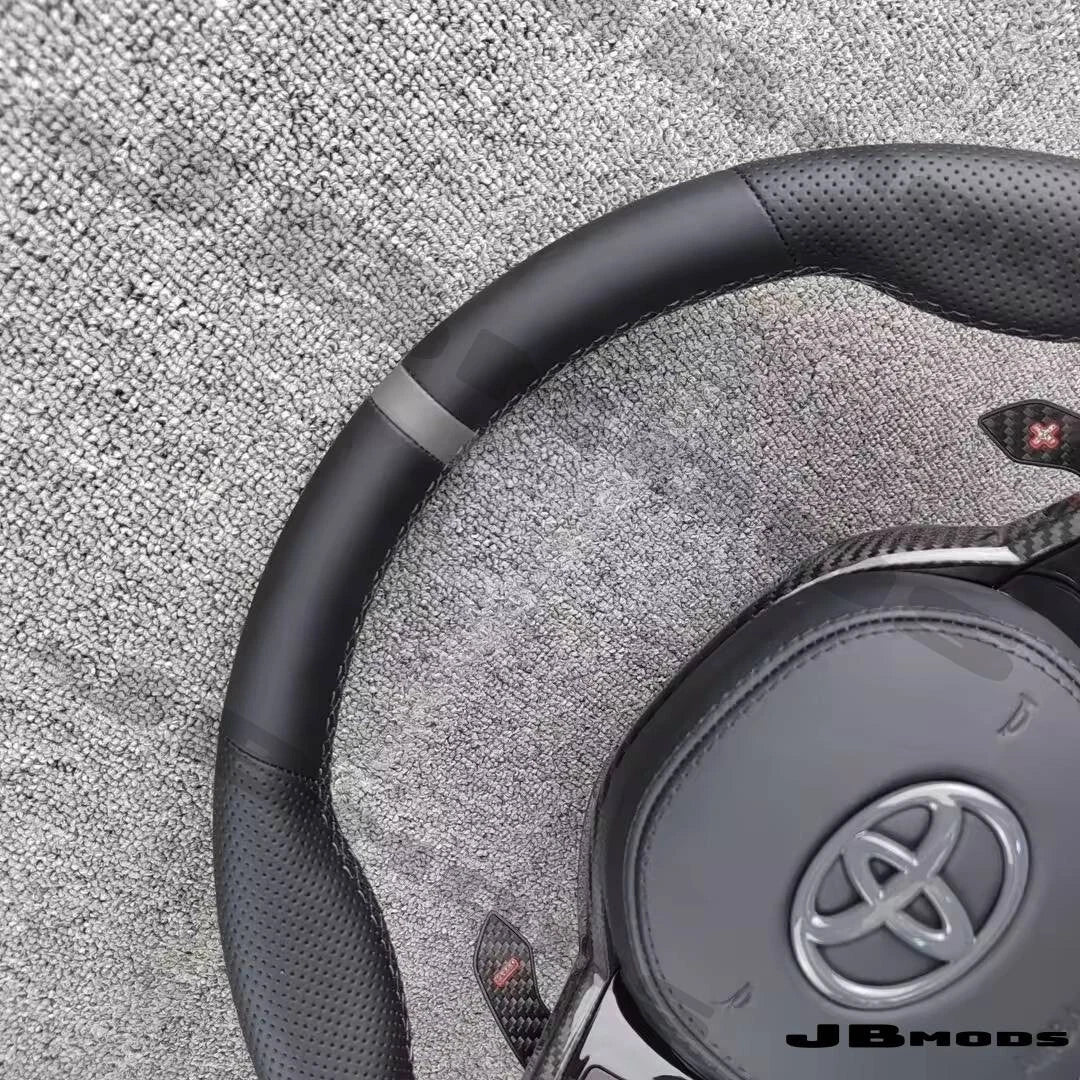 Toyota A90 Supra G8x M Style Perforated Leather  Steering Wheel Carbon Paddles