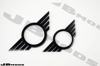 MINI Gen 3 Gloss Black LCI Badge Covers F55 F56 F57 Cooper S JCW One 2018+