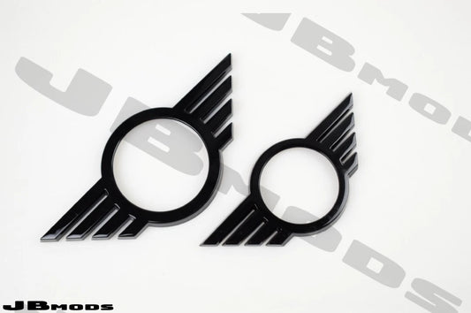 MINI Gen 3 Gloss Black LCI Badge Covers F55 F56 F57 Cooper S JCW One 2018+