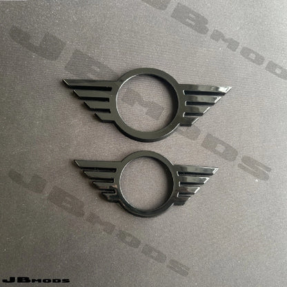 MINI Gen 3 Gloss Black LCI Badge Covers F55 F56 F57 Cooper S JCW One 2018+