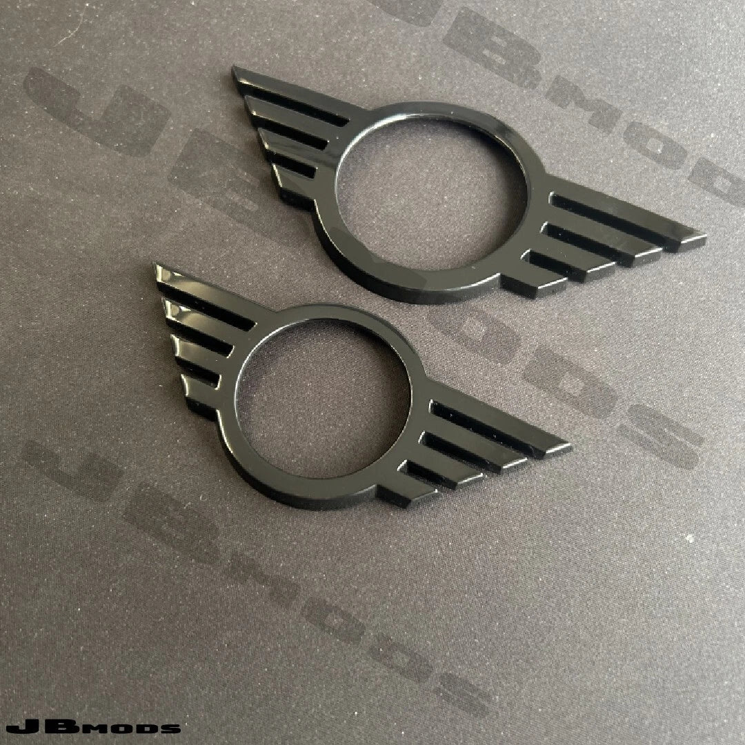 MINI Gen 3 Gloss Black LCI Badge Covers F55 F56 F57 Cooper S JCW One 2018+
