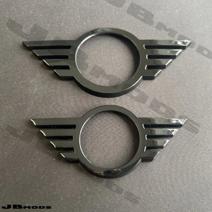 MINI Gen 3 Gloss Black LCI Badge Covers F55 F56 F57 Cooper S JCW One 2018+