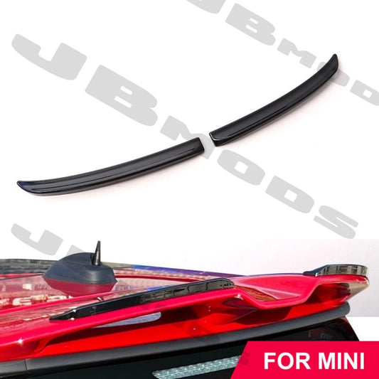 Rear Spoiler Extension Lip Fins Gloss Black For MINI F55 F56 Cooper S JCW 14-21