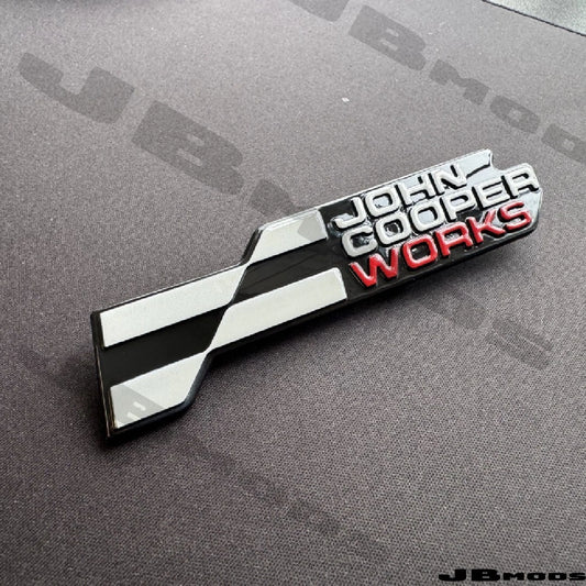 New LCI2 Style MINI John Cooper Works Badge Front JCW Gloss Black Red F66