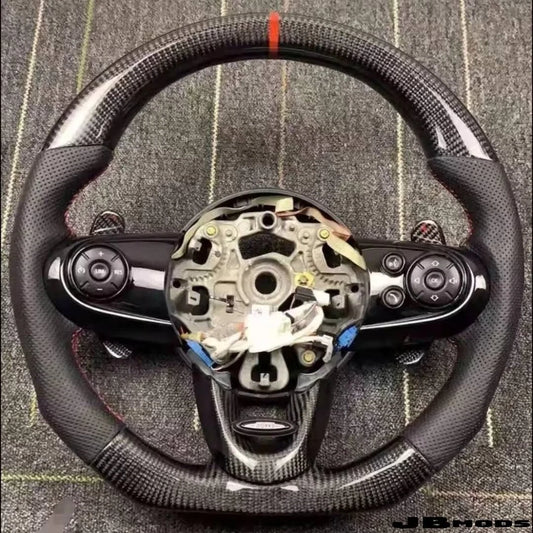 MINI F55 F56 F57 JCW Carbon Fibre Leather Auto Steering Wheel With Paddles