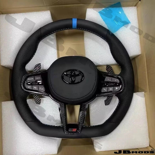 Toyota A90 Supra G8x M Style Perforated Leather Steering Wheel Carbon Paddles
