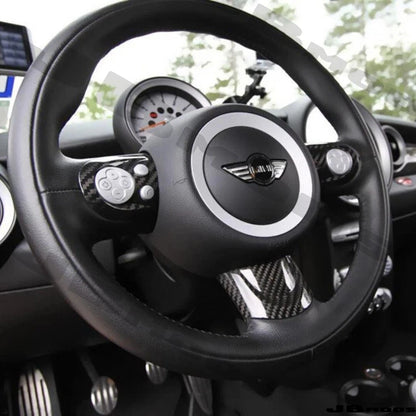 MINI Carbon Fibre Steering Wheel Spoke Covers R55 R56 R57 R58 Multi Function