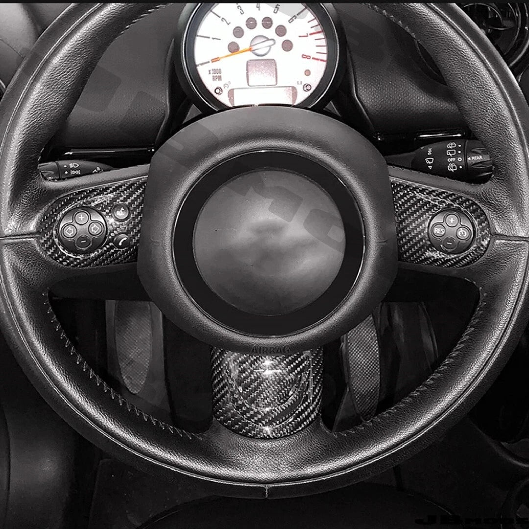 MINI Carbon Fibre Steering Wheel Spoke Covers R55 R56 R57 R58 Multi Function